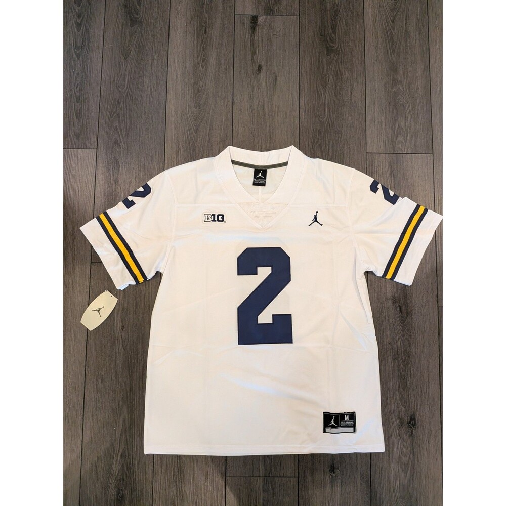Blake Corum #2 Michigan Wolverines White Football Jersey Men's Medium - Picture 5 of 5